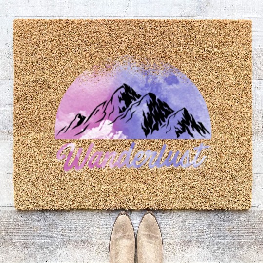 Wanderlust Mountaineer Hiker Summit sport Coir Doormats