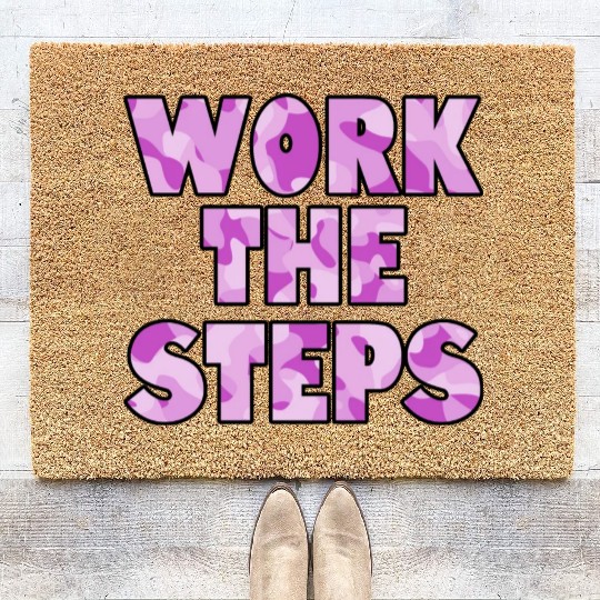 Work the Steps purple camo Coir Doormats
