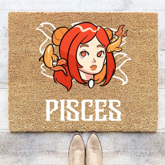 Pisces Horoscope Astrology Tarot Card Star Sign Coir Doormats