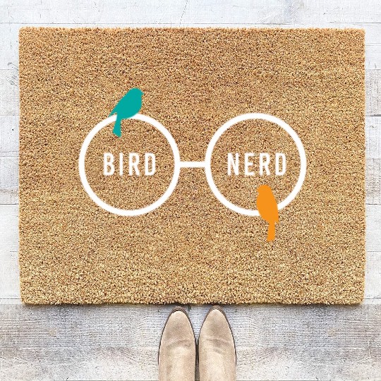 Bird Nerd Bird Watching Ornitology Coir Doormats