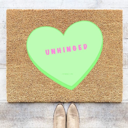unhinged conversation heart Coir Doormats