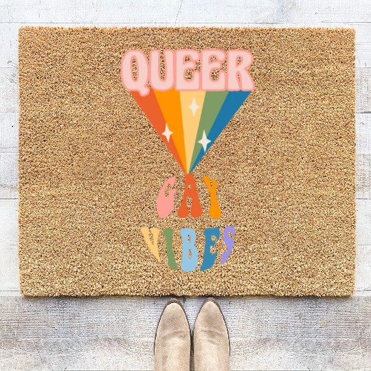 Queer Gay Vibes Coir Doormats for Pride Month