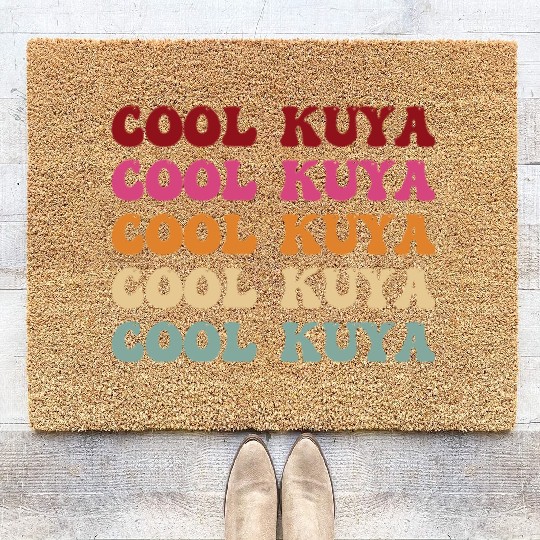 Kuya Retro Wavy Style Cool Kuyas Tagalog Filipino Coir Doormats