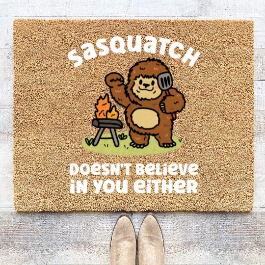 Sasquatch Bigfoot Doesn't Believe Either Summer Coir Doormats
