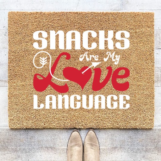 Snacks are my Love Language Funny Snack Lovers Coir Doormats