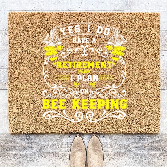 Beekeeper Flowers Cute Animal Protection Coir Doormats