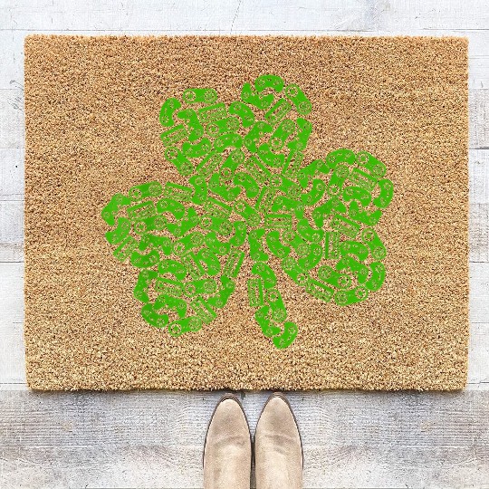 Gamer Game Shamrock St Patric Day Irish Coir Doormats