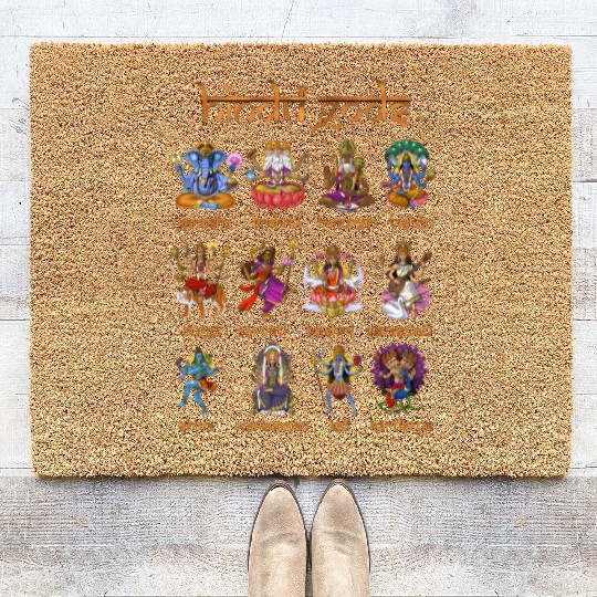 Hindu Gods Shiva Ganesha Hanu Hinduism Goddess Coir Doormats