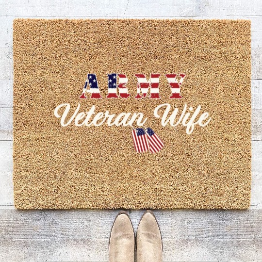 US Army Veteran Wife Coir Doormats