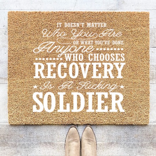 Drug Addiction Recovery Sobriety Sober Aa 12 Coir Doormats