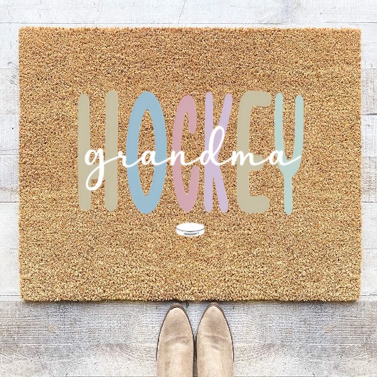 Proud Ice Hockey Grandma Ice Hockey Grandmother Coir Doormats