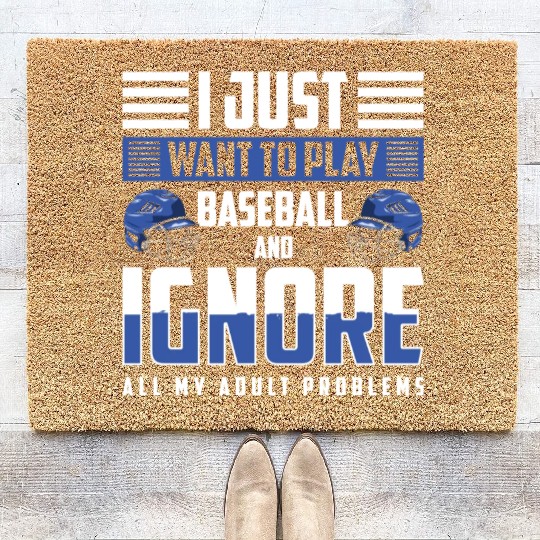 Baseball Pitcher America Baseballer Coir Doormats