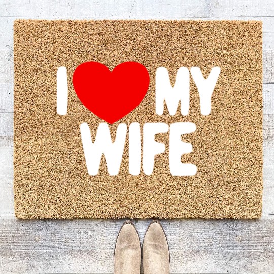 I Love My Wife Red Heart Husband I Love My Wife Coir Doormats