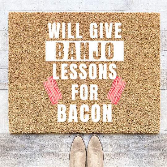 Banjo Player Lessons For Bacon Music Instrument Coir Doormats