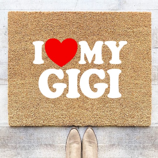 I Love My Gigi Red Heart Grandkids I Love My Gigi Coir Doormats