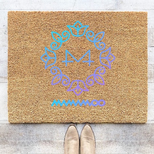 Mamamoo Logo Yellow Flower Coir Doormats