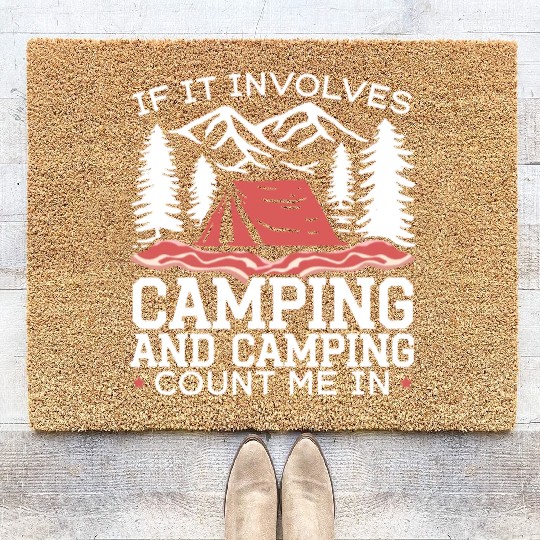 Camping And Bacon Meat Camp Camper I Love Bacon Coir Doormats