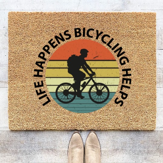 Cycling Lover Retro Distressed Style Coir Doormats