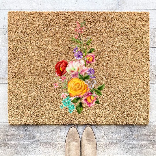 splash flowers,blossom Coir Doormats