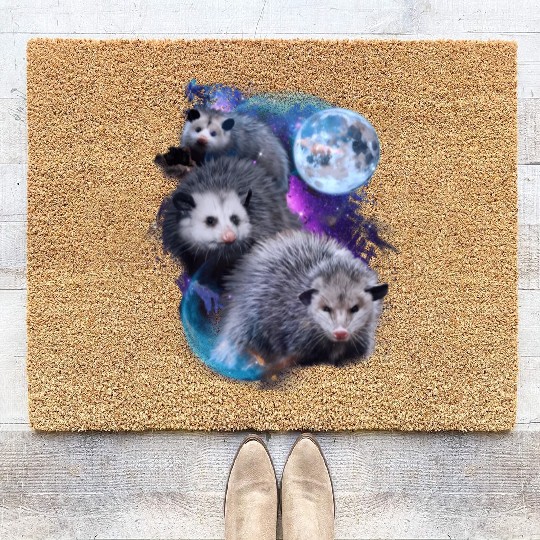 3 Moon Opossum Marsupial Rodent Opossum Novelty Coir Doormats