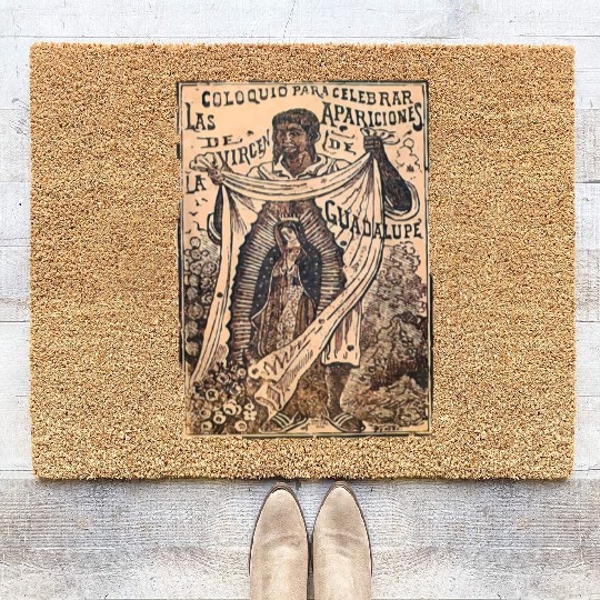 St Juan Diego Our Lady of Guadalupe Vintage Mary C Coir Doormats