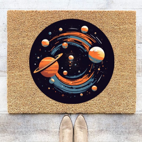 Universe Solar System Planets Coir Doormats