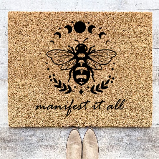 Manifest It All Moon Phase Manifestation ritual Coir Doormats