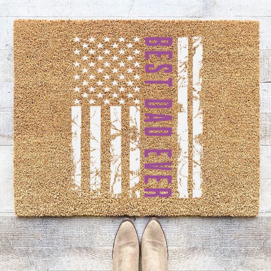 Best Dad Ever With US American Flag Fathers Day Coir Doormats