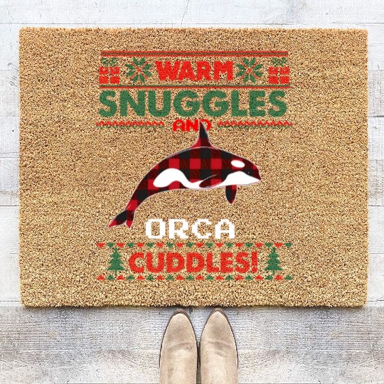 Orca Whale Pajama Ugly Coir Doormats