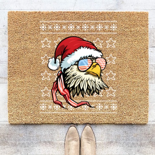 Ugly Usa Flag Bald Eagle Coir Doormats