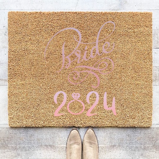 Bride To Be 2024 Fiancã© Engagement Announcement Coir Doormats