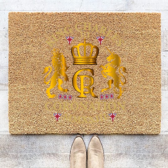 King Charles Iii British Monarch Royal Coronation Coir Doormats