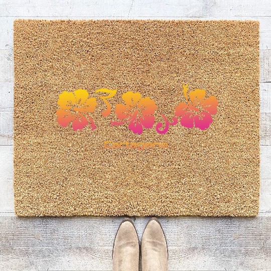 Cartagena Colombia Hibiscus Souvenir Vacation Coir Doormats