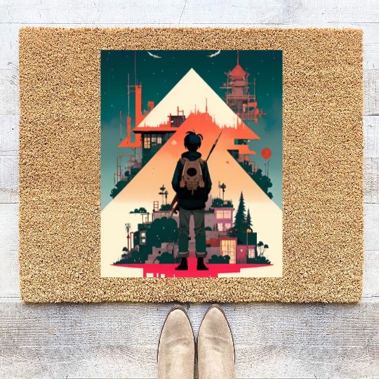 Starry Night Sky and Urban Vistas Coir Doormats