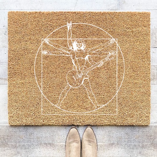 Vitruvian Man Guitar Father's Day Perfect Idea Coir Doormats