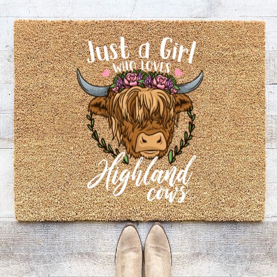 Highland Cow Scottish Farmer Highland Cow Lover Coir Doormats