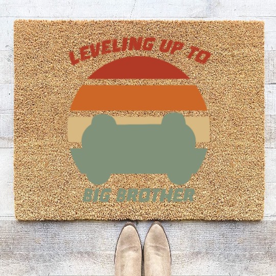 Vintage Leveling Up To Big Brother Video Game Coir Doormats