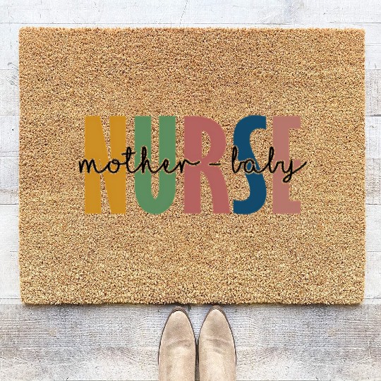 Leopard Mother Baby Nurse Nursing Student School Coir Doormats