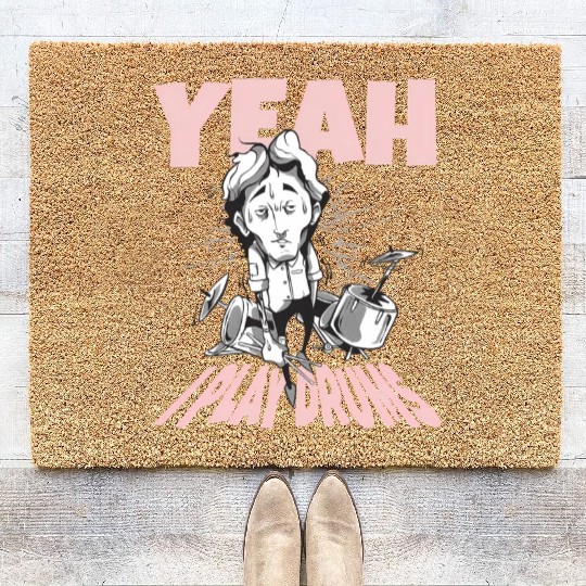Drummer Drums Heavy Band Coir Doormats