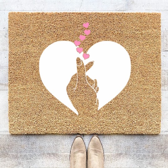 K-Pop Heart Korean Pop Music Fan K-Drama Cute Coir Doormats