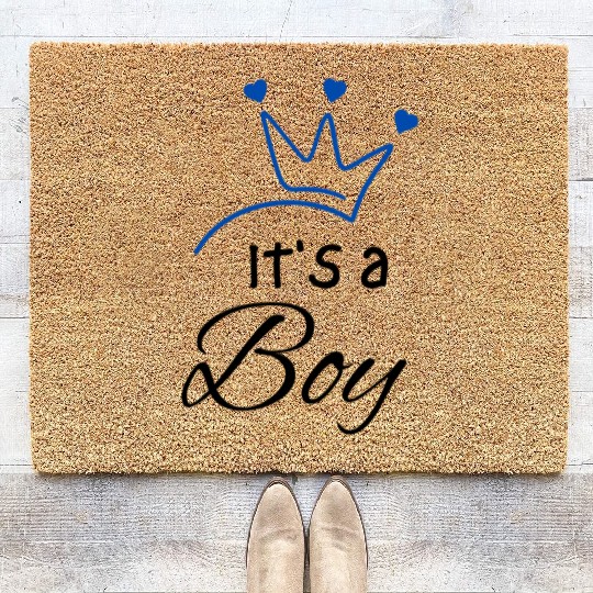 It's a Boy, funny newborn clothes,boy baby shower Coir Doormats