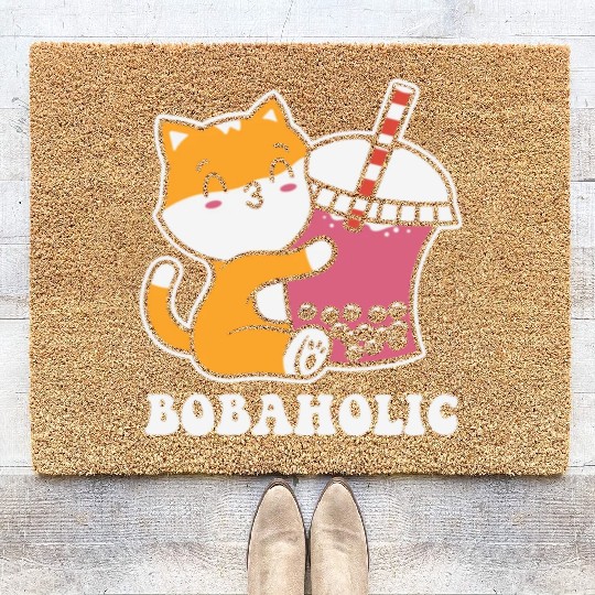 Bubble Milk Boba Tea Tapioca Pearls Lover Funny Coir Doormats