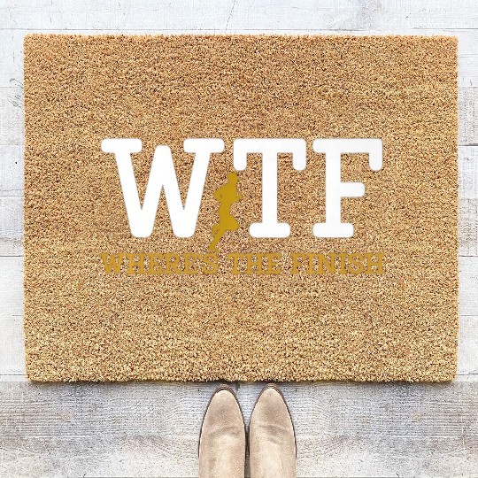 Running Wtf Where'S The Finish Runner Joke Coir Doormats