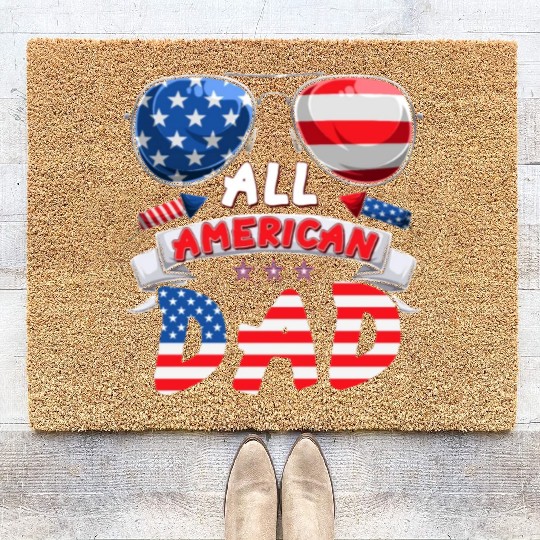 All American Dad US Patriots Fathers America Party Coir Doormats