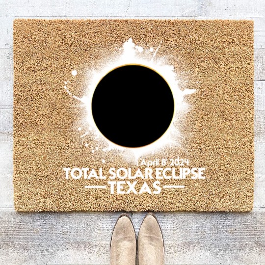 Texas Total Solar Eclipse 2024 April 8 America Tot Coir Doormats
