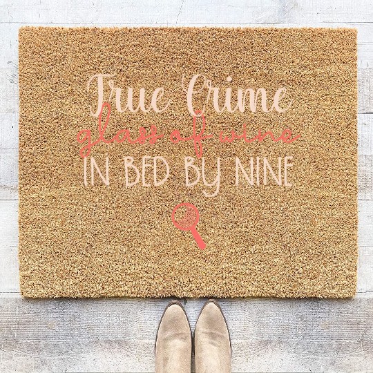 True Crime True Crime Glass Of Wine In Bed By Nine Coir Doormats