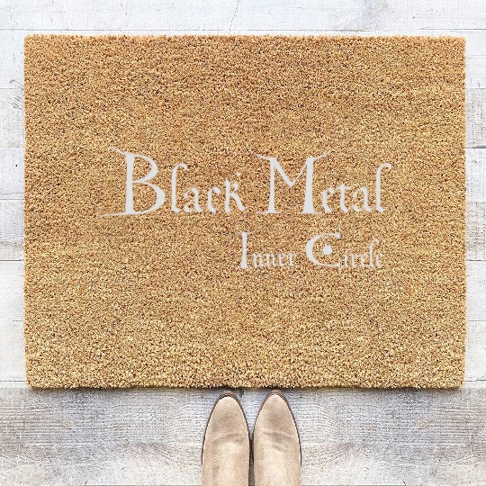 Black Metal Calligraphic Coir Doormats