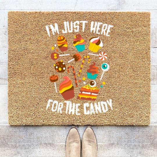 Just Here For The Candy Funny Halloween Coir Doormats