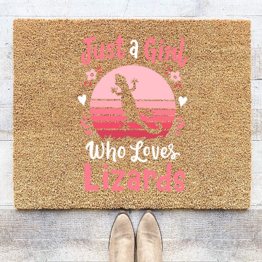 Lizard Reptile Lizard Lover Retro Coir Doormats