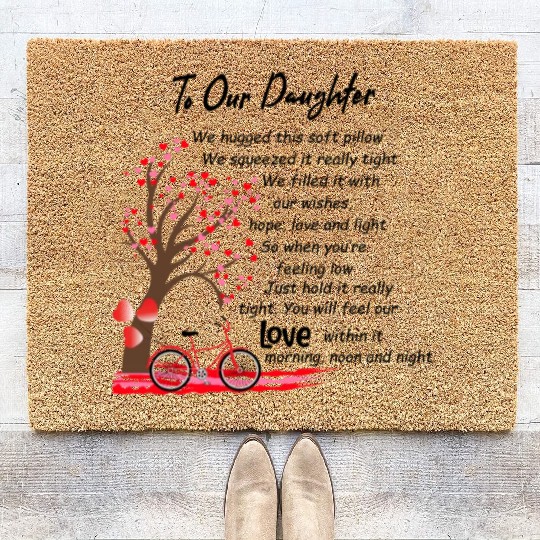 Bommex Daughter Gifts from Mom Dad Throw Pillow Coir Doormats